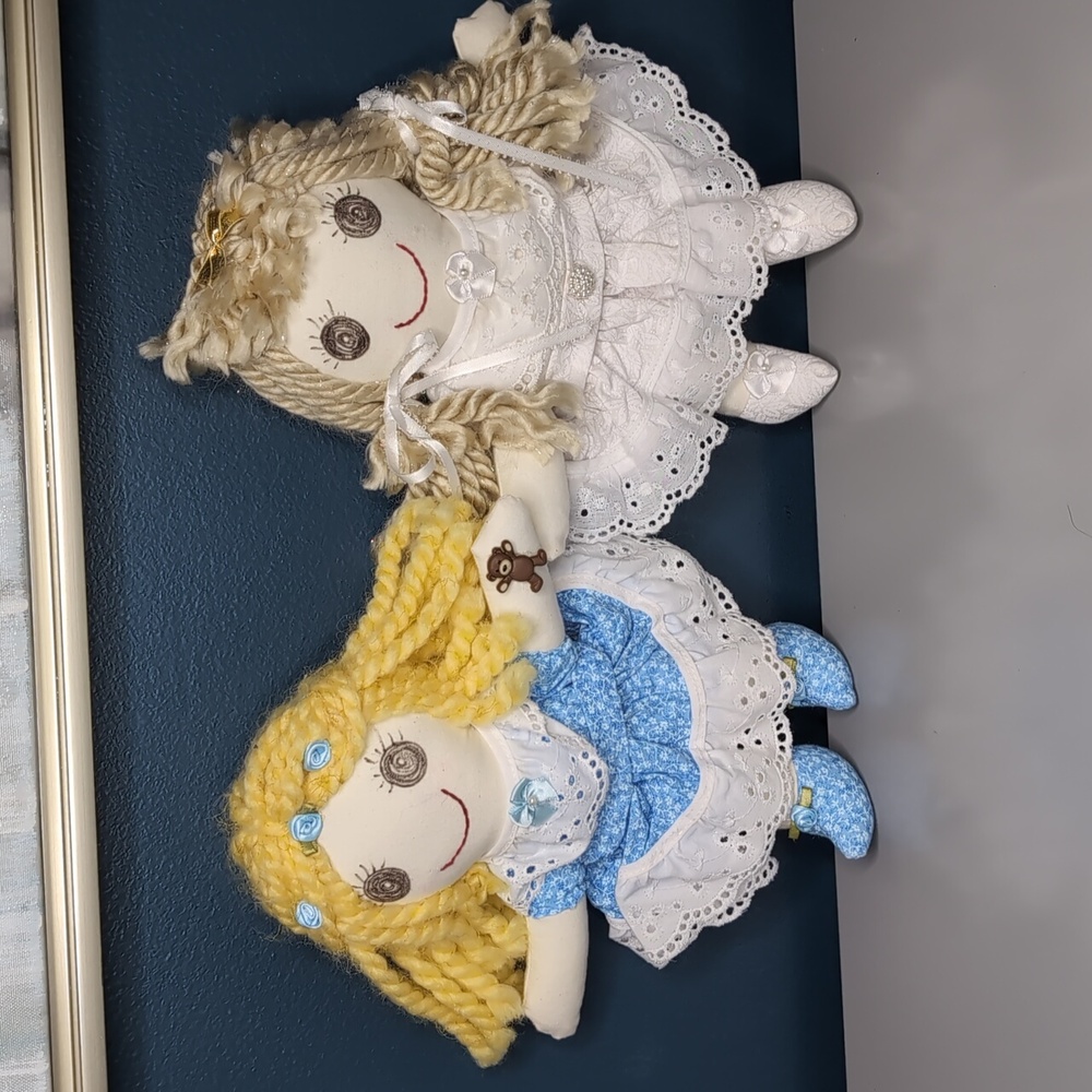 Set of Two Handmade 11"  Rag Dolls